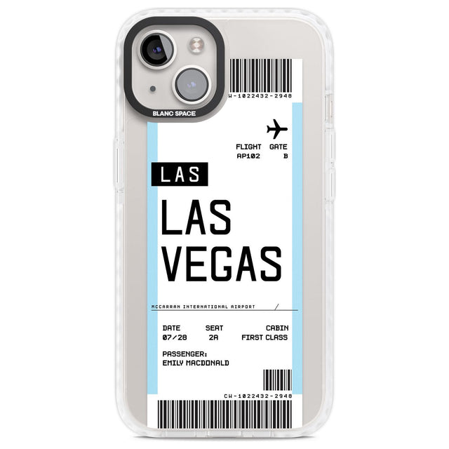 Personalised Las Vegas Boarding Pass Custom Phone Case iPhone 13 / Impact Case,iPhone 14 / Impact Case,iPhone 15 Plus / Impact Case,iPhone 15 / Impact Case Blanc Space