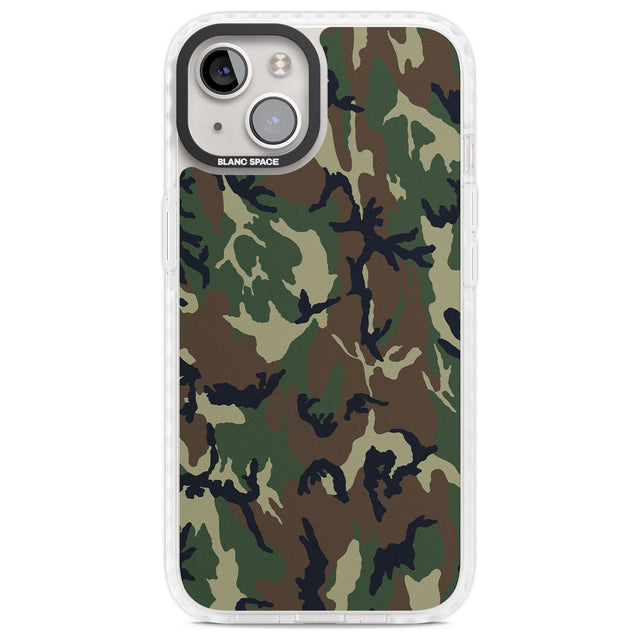 Forest Green Camo Phone Case iPhone 13 / Impact Case,iPhone 14 / Impact Case,iPhone 15 / Impact Case,iPhone 15 Plus / Impact Case Blanc Space