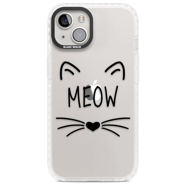 Cat Whiskers Phone Case iPhone 13 / Impact Case,iPhone 14 / Impact Case,iPhone 15 / Impact Case,iPhone 15 Plus / Impact Case Blanc Space