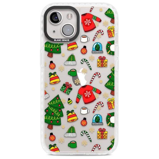 Christmas Mixture Pattern Phone Case iPhone 13 / Impact Case,iPhone 14 / Impact Case,iPhone 15 Plus / Impact Case,iPhone 15 / Impact Case Blanc Space