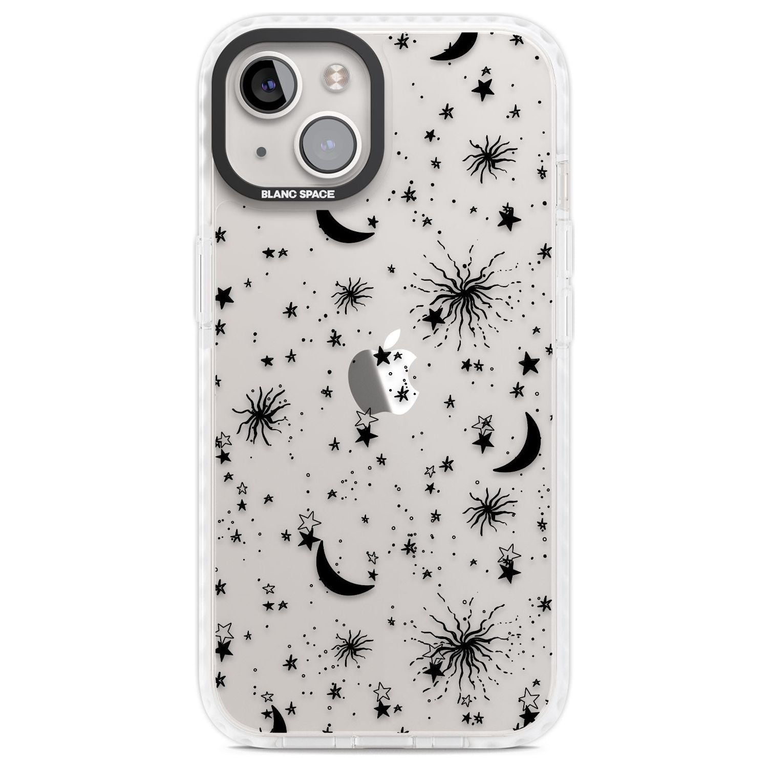 Moons & Stars Phone Case iPhone 13 / Impact Case,iPhone 14 / Impact Case,iPhone 15 Plus / Impact Case,iPhone 15 / Impact Case Blanc Space