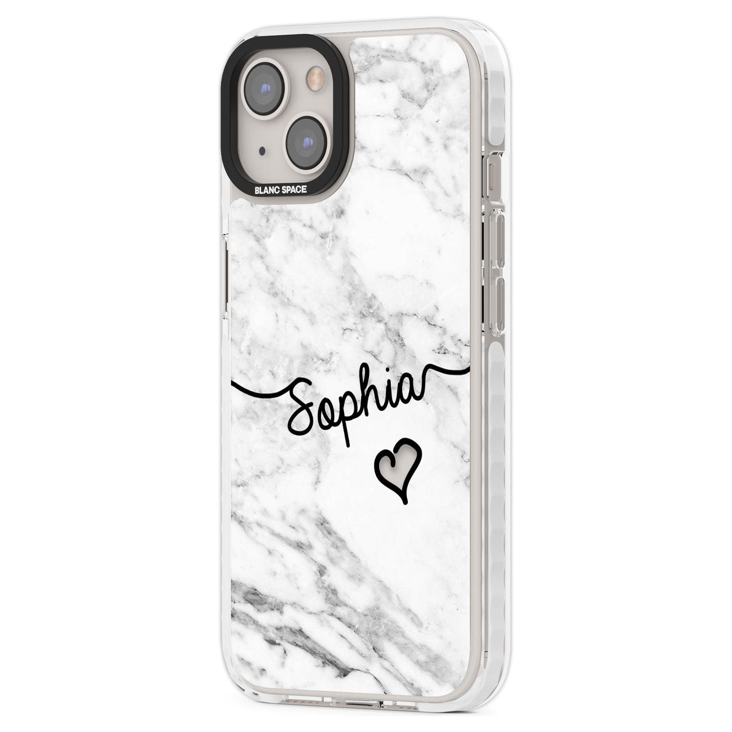 Personalised White Marble Heart