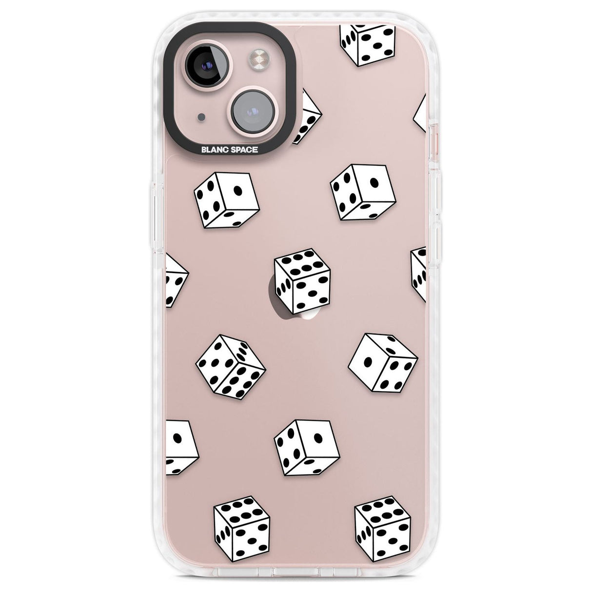 Clear Dice Pattern Phone Case iPhone 13 / Impact Case,iPhone 14 / Impact Case,iPhone 15 Plus / Impact Case,iPhone 15 / Impact Case Blanc Space