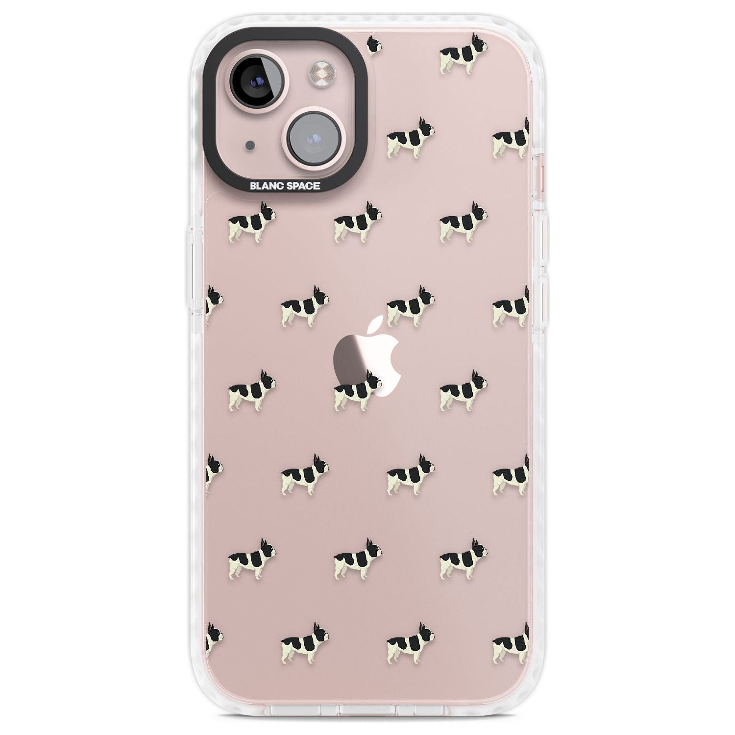 French Bulldog Dog Pattern Clear Phone Case iPhone 13 / Impact Case,iPhone 14 / Impact Case,iPhone 15 Plus / Impact Case,iPhone 15 / Impact Case Blanc Space