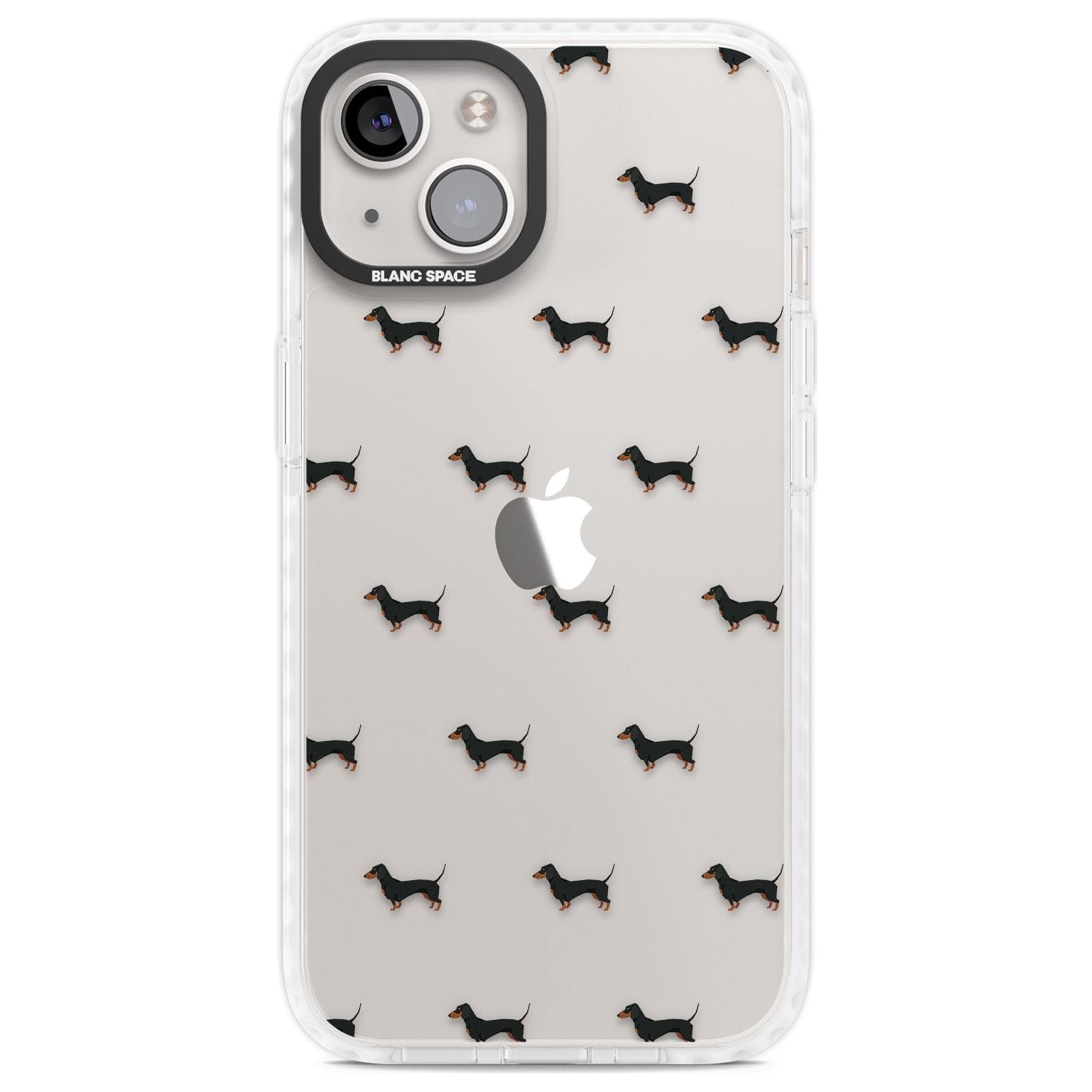 Dachshund Dog Pattern Clear Phone Case iPhone 13 / Impact Case,iPhone 14 / Impact Case,iPhone 15 Plus / Impact Case,iPhone 15 / Impact Case Blanc Space
