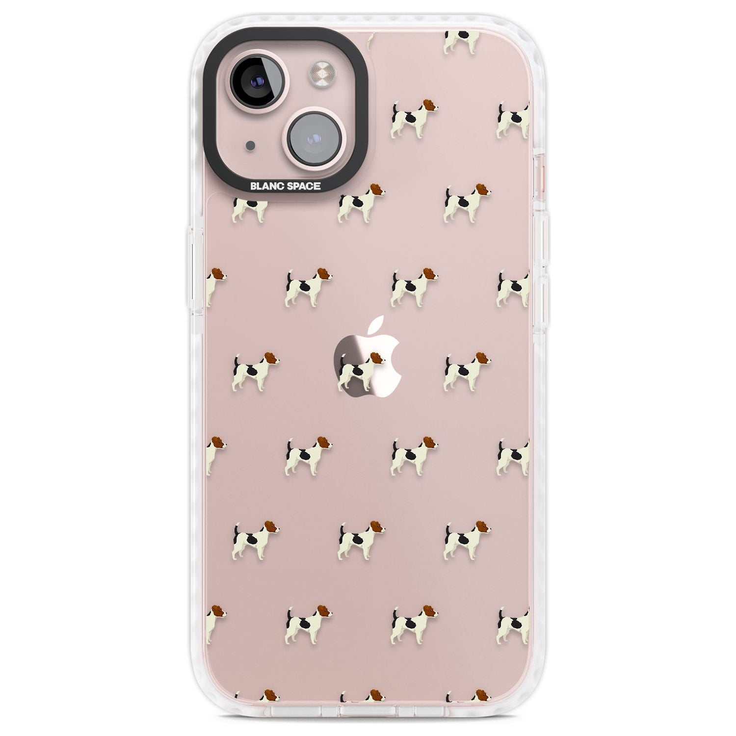 Jack Russell Terrier Dog Pattern Clear Phone Case iPhone 13 / Impact Case,iPhone 14 / Impact Case,iPhone 15 Plus / Impact Case,iPhone 15 / Impact Case Blanc Space