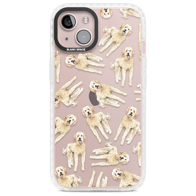 Goldendoodle Watercolour Dog Pattern Phone Case iPhone 13 / Impact Case,iPhone 14 / Impact Case,iPhone 15 Plus / Impact Case,iPhone 15 / Impact Case Blanc Space