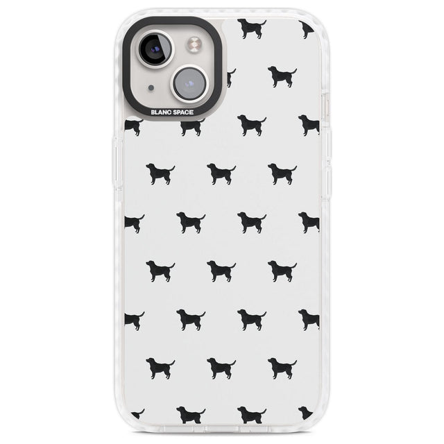 Black Labrador Dog Pattern Phone Case iPhone 13 / Impact Case,iPhone 14 / Impact Case,iPhone 15 Plus / Impact Case,iPhone 15 / Impact Case Blanc Space