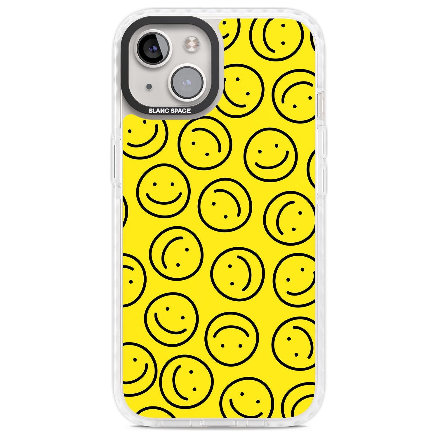 Happy Face Pattern Phone Case iPhone 13 / Impact Case,iPhone 14 / Impact Case,iPhone 15 Plus / Impact Case,iPhone 15 / Impact Case Blanc Space