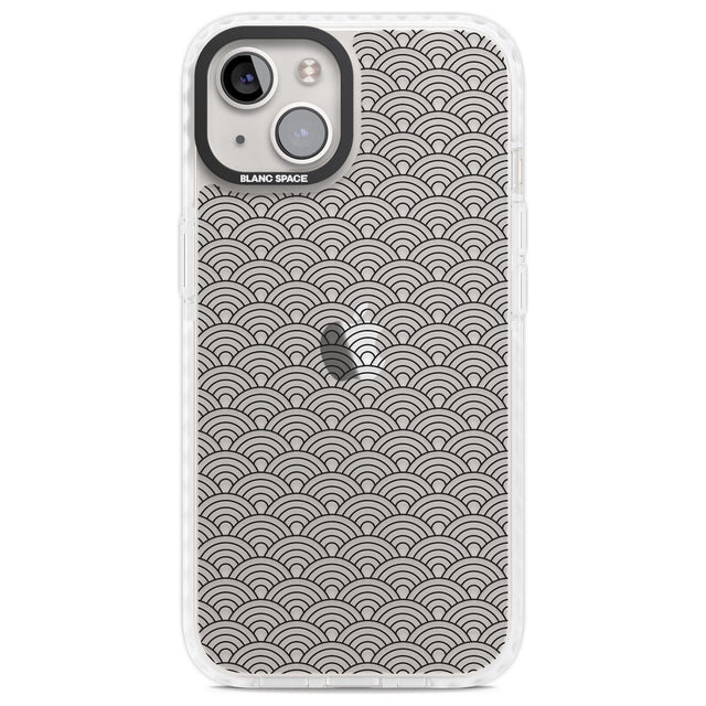 Abstract Lines: Scalloped Pattern Phone Case iPhone 13 / Impact Case,iPhone 14 / Impact Case,iPhone 15 Plus / Impact Case,iPhone 15 / Impact Case Blanc Space