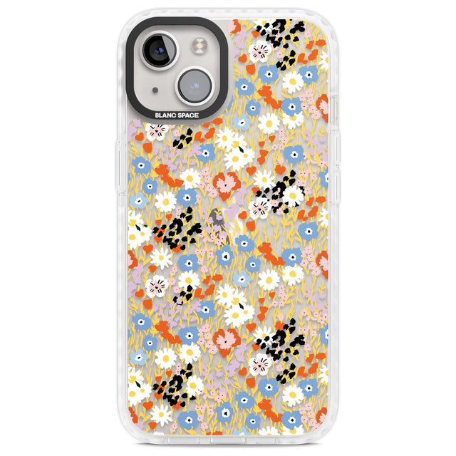 Busy Floral Mix: Transparent Phone Case iPhone 13 / Impact Case,iPhone 14 / Impact Case,iPhone 15 Plus / Impact Case,iPhone 15 / Impact Case Blanc Space