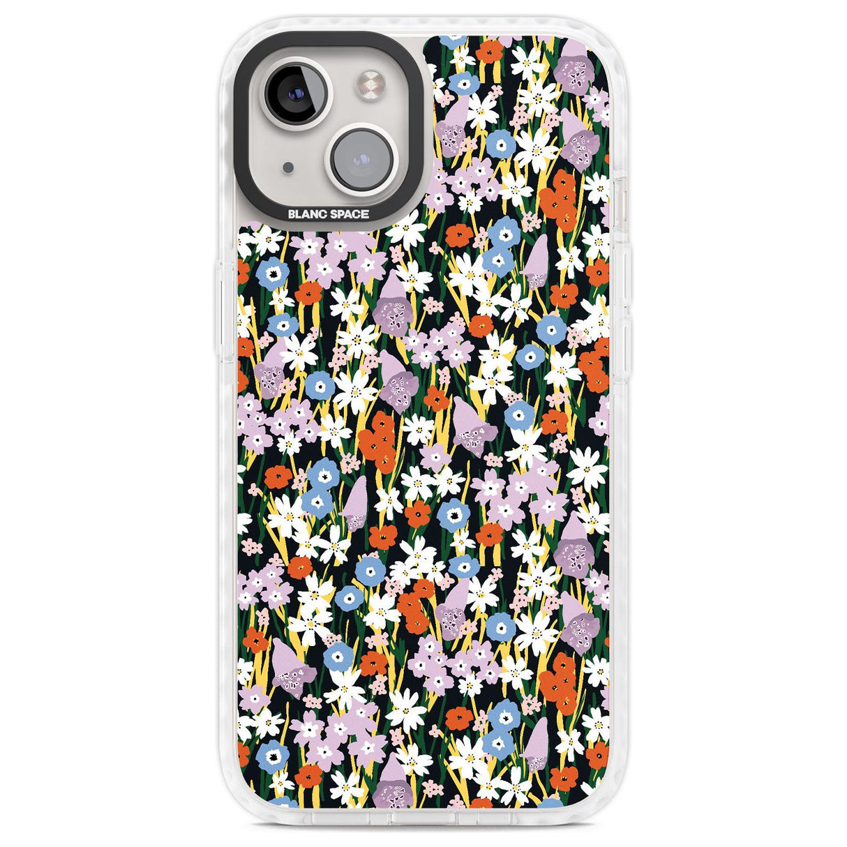 Energetic Floral Mix: Solid Phone Case iPhone 13 / Impact Case,iPhone 14 / Impact Case,iPhone 15 Plus / Impact Case,iPhone 15 / Impact Case Blanc Space