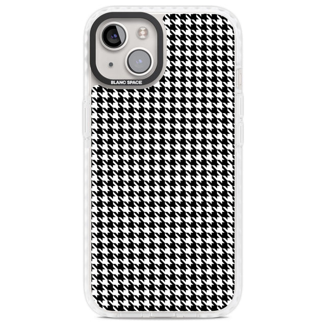 Black Houndstooth Pattern Phone Case iPhone 13 / Impact Case,iPhone 14 / Impact Case,iPhone 15 / Impact Case,iPhone 15 Plus / Impact Case Blanc Space