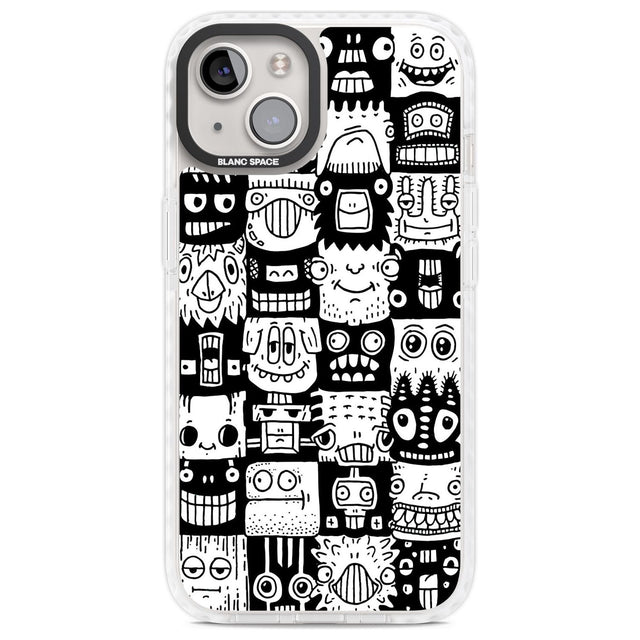 Checkerboard Heads Phone Case iPhone 13 / Impact Case,iPhone 14 / Impact Case,iPhone 15 Plus / Impact Case,iPhone 15 / Impact Case Blanc Space