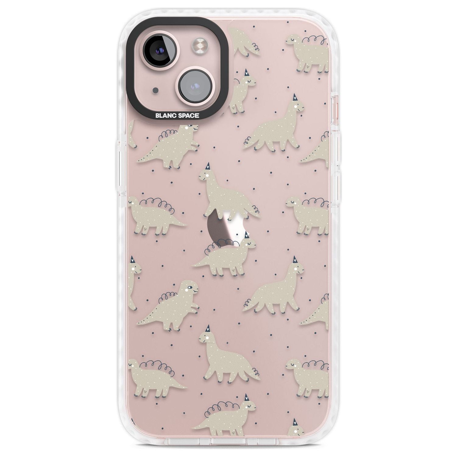 Adorable Dinosaurs Pattern (Clear) Phone Case iPhone 13 / Impact Case,iPhone 14 / Impact Case,iPhone 15 Plus / Impact Case,iPhone 15 / Impact Case Blanc Space