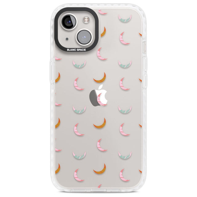 Colourful Crescent Moons Phone Case iPhone 13 / Impact Case,iPhone 14 / Impact Case,iPhone 15 Plus / Impact Case,iPhone 15 / Impact Case Blanc Space