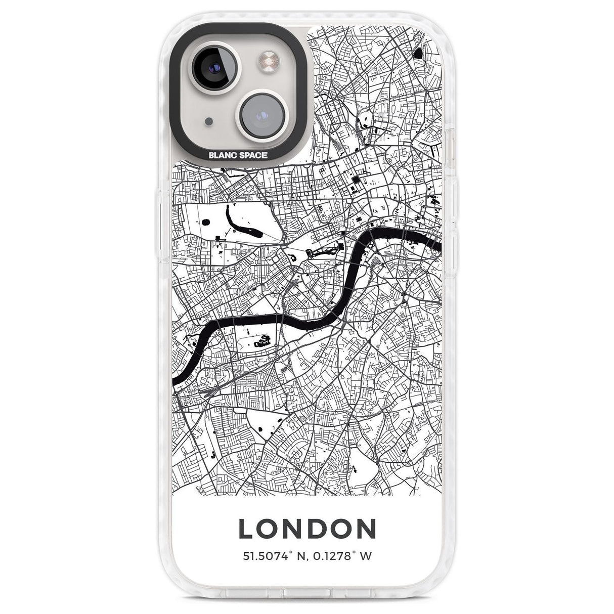 Map of London, England Phone Case iPhone 13 / Impact Case,iPhone 14 / Impact Case,iPhone 15 Plus / Impact Case,iPhone 15 / Impact Case Blanc Space
