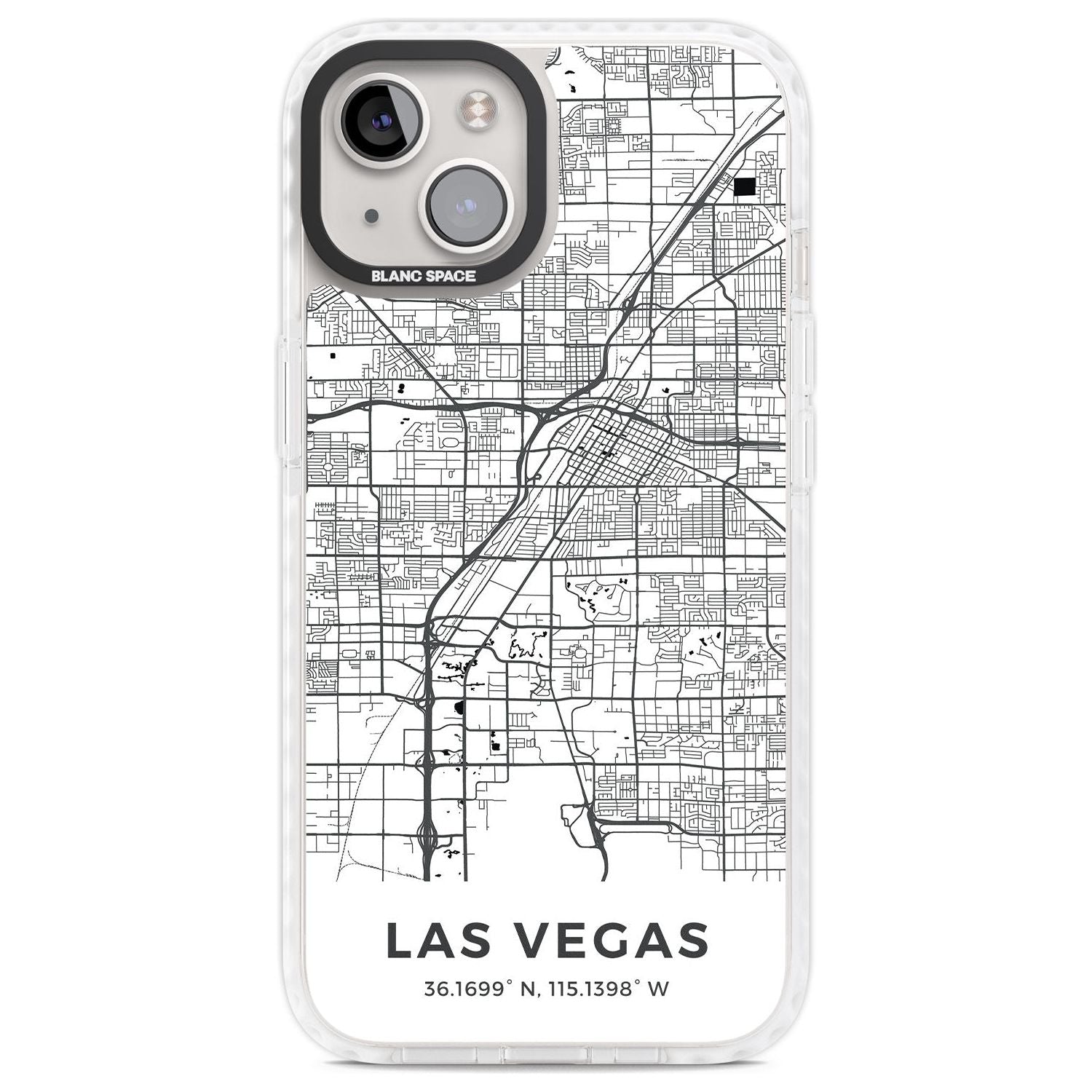 Map of Las Vegas, Nevada Phone Case iPhone 13 / Impact Case,iPhone 14 / Impact Case,iPhone 15 Plus / Impact Case,iPhone 15 / Impact Case Blanc Space