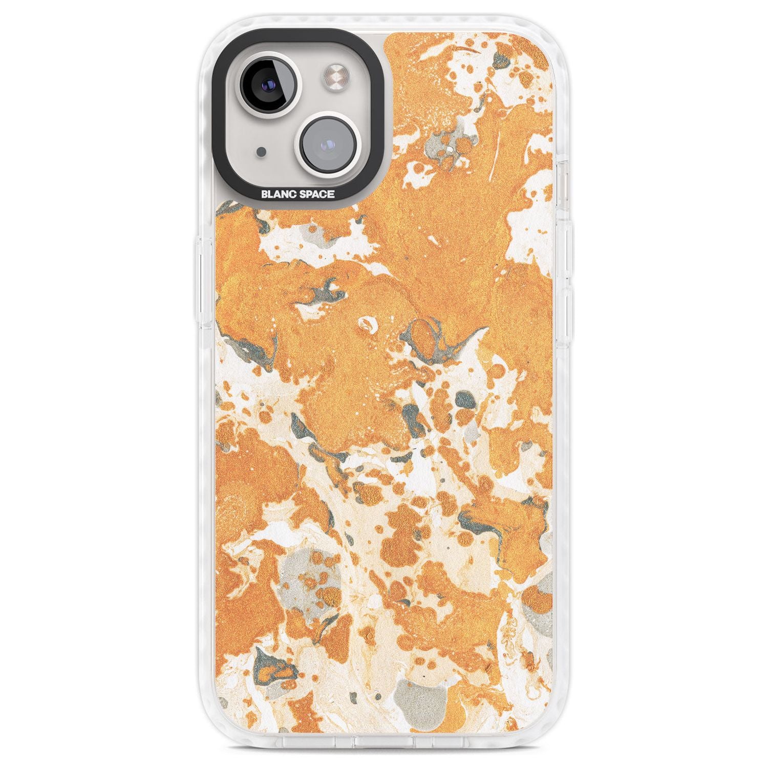 Orange Marbled Paper Pattern Phone Case iPhone 13 / Impact Case,iPhone 14 / Impact Case,iPhone 15 Plus / Impact Case,iPhone 15 / Impact Case Blanc Space