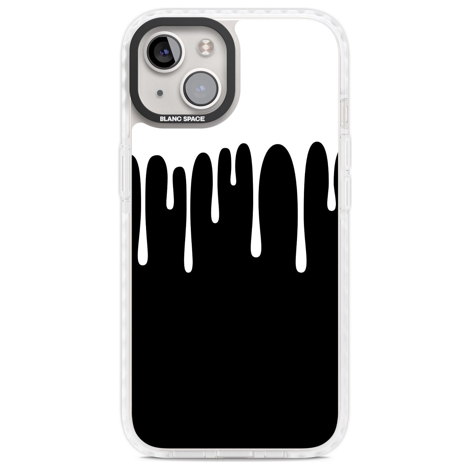 Melted Effect: White & Black Phone Case iPhone 13 / Impact Case,iPhone 14 / Impact Case,iPhone 15 Plus / Impact Case,iPhone 15 / Impact Case Blanc Space