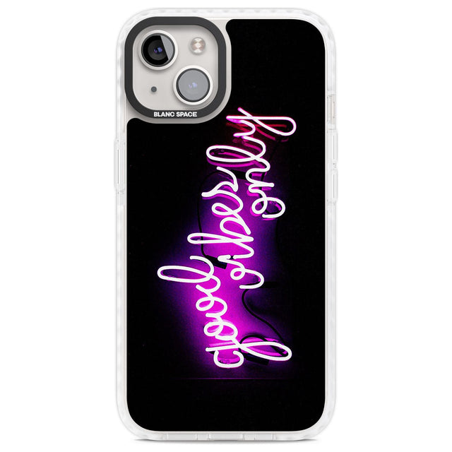 Good Vibes Only Pink Neon Phone Case iPhone 13 / Impact Case,iPhone 14 / Impact Case,iPhone 15 Plus / Impact Case,iPhone 15 / Impact Case Blanc Space