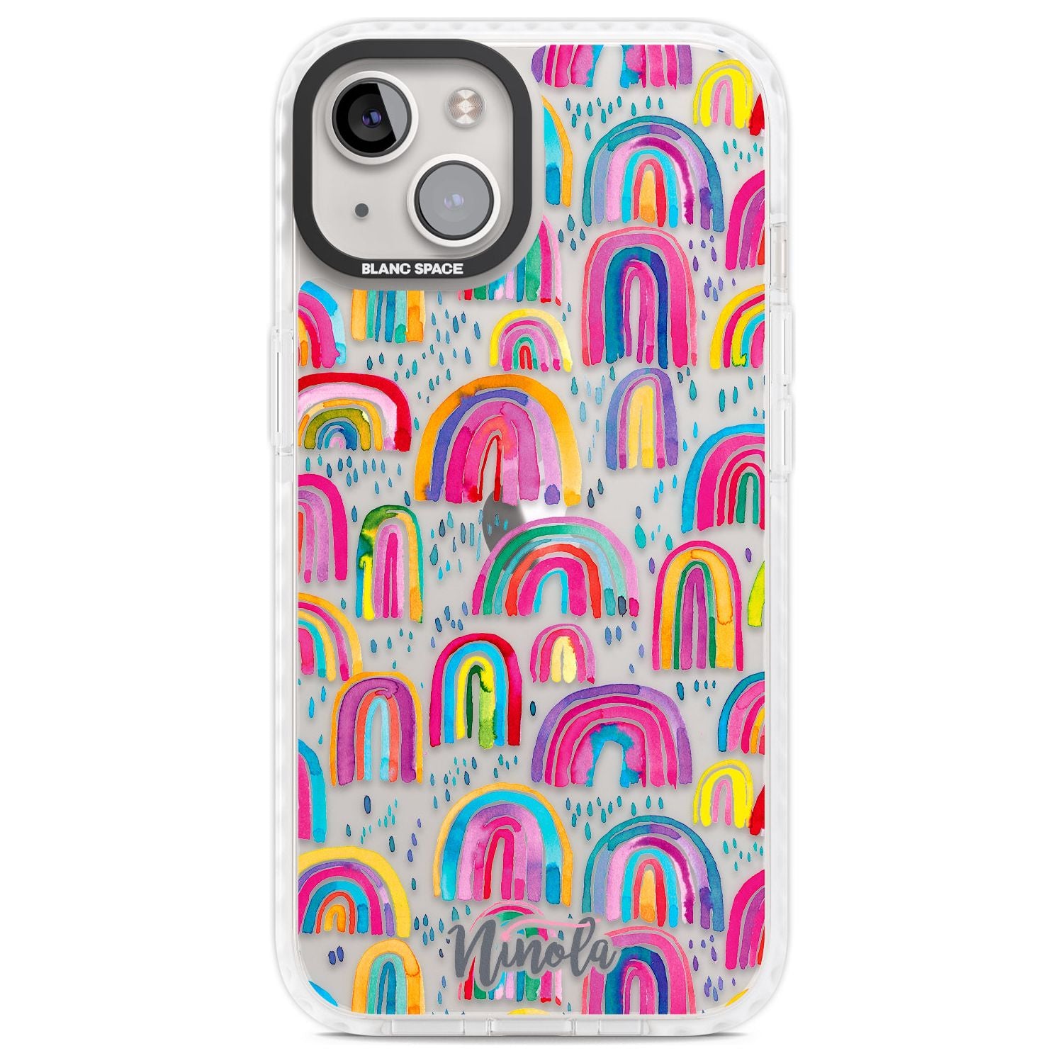 Cute Watercolor Rainbows Phone Case iPhone 13 / Impact Case,iPhone 14 / Impact Case,iPhone 15 Plus / Impact Case,iPhone 15 / Impact Case Blanc Space