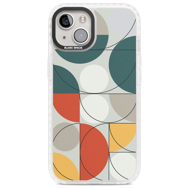Abstract Half Circles Phone Case iPhone 13 / Impact Case,iPhone 14 / Impact Case,iPhone 15 Plus / Impact Case,iPhone 15 / Impact Case Blanc Space