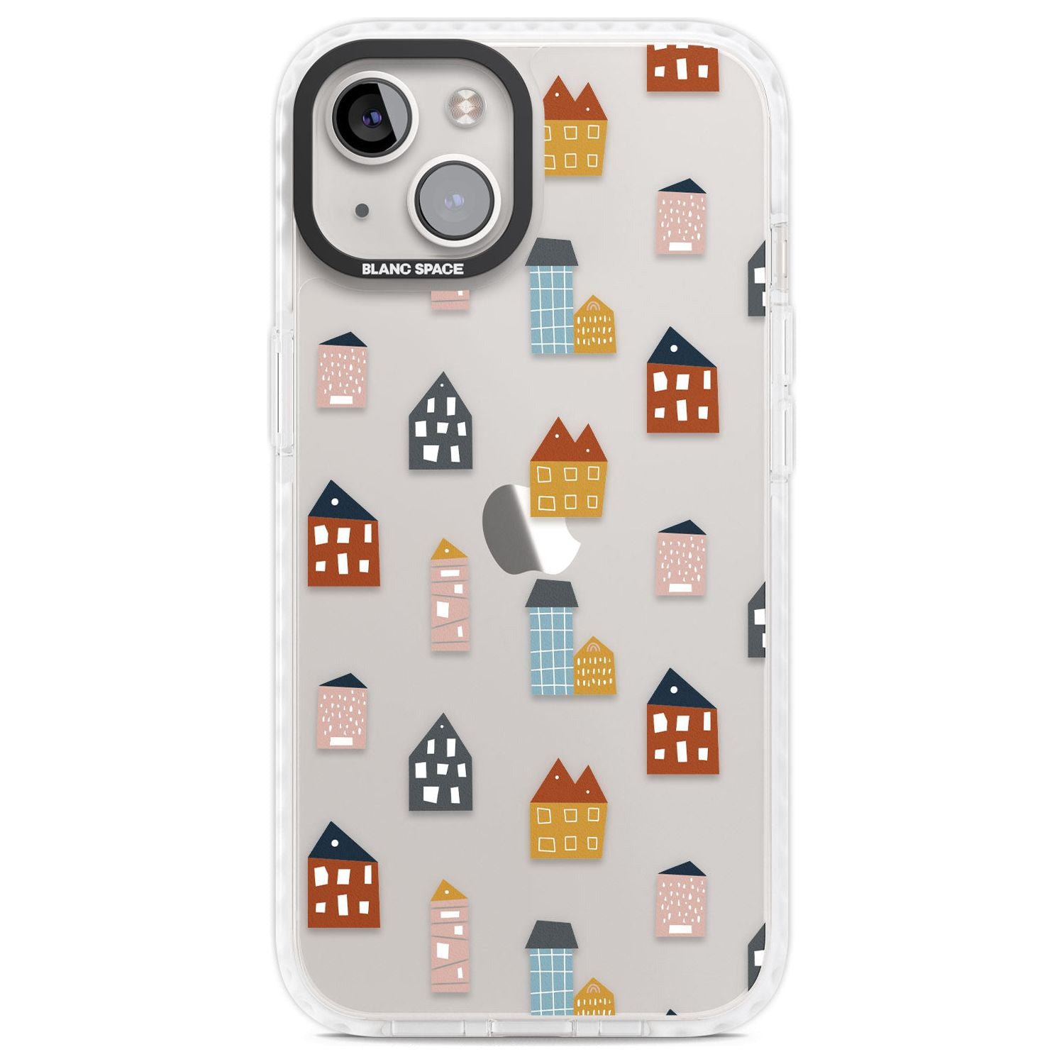 Cute Scandinavian Buildings Phone Case iPhone 13 / Impact Case,iPhone 14 / Impact Case,iPhone 15 Plus / Impact Case,iPhone 15 / Impact Case Blanc Space