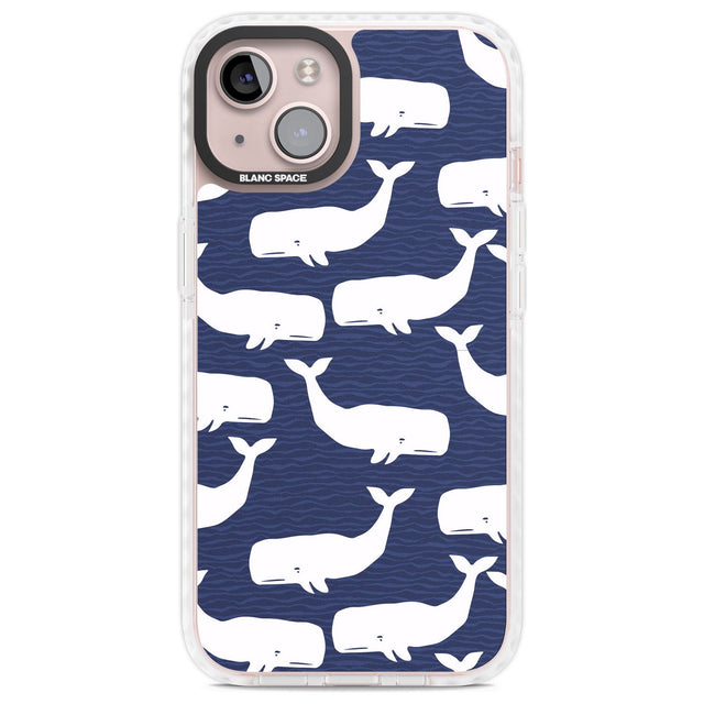 Cute Whales Phone Case iPhone 13 / Impact Case,iPhone 14 / Impact Case,iPhone 15 Plus / Impact Case,iPhone 15 / Impact Case Blanc Space