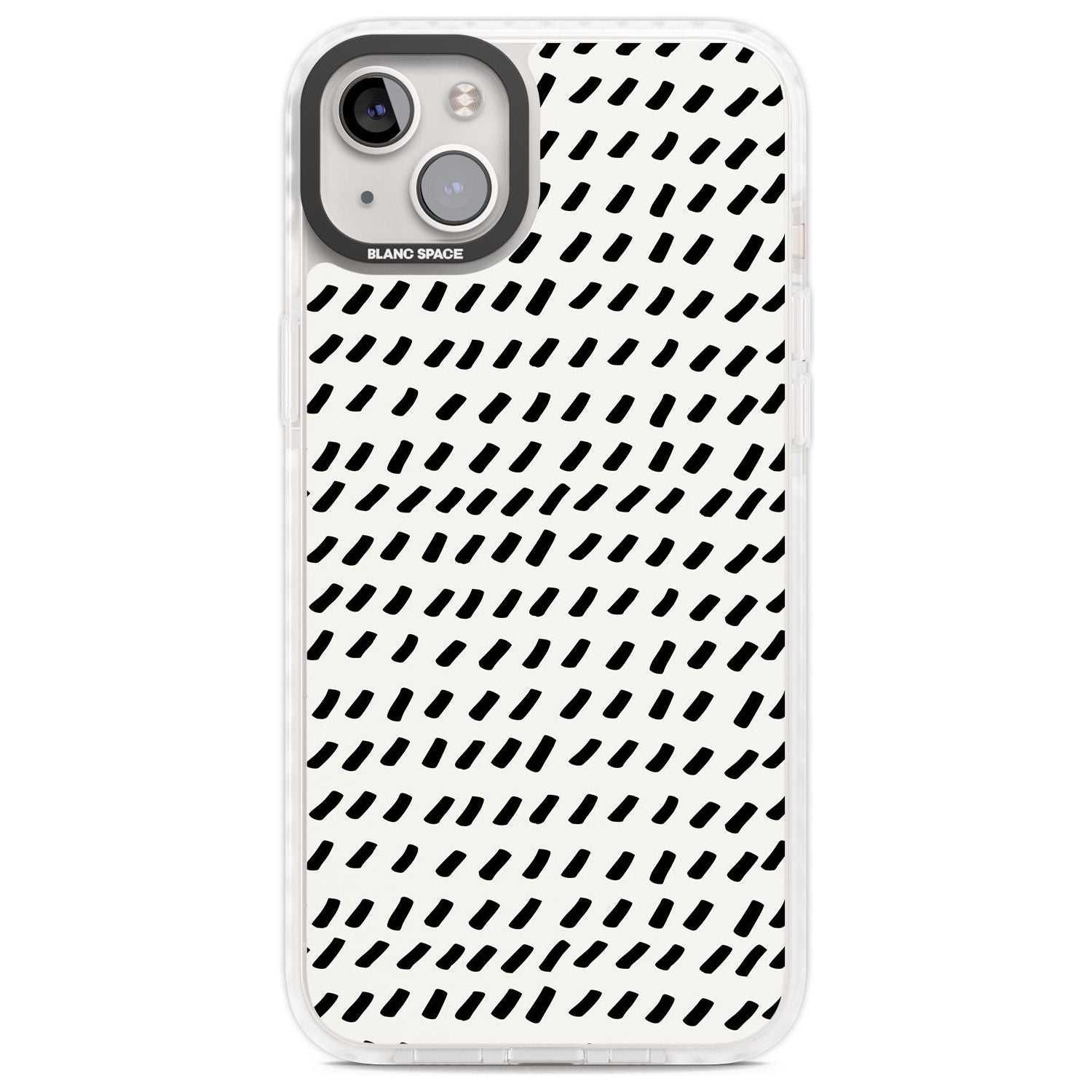 Hand Drawn Lines Pattern Phone Case iPhone 14 Plus / Impact Case Blanc Space