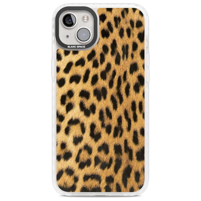 Designer Fashion Gold Leopard Print Phone Case iPhone 14 Plus / Impact Case Blanc Space