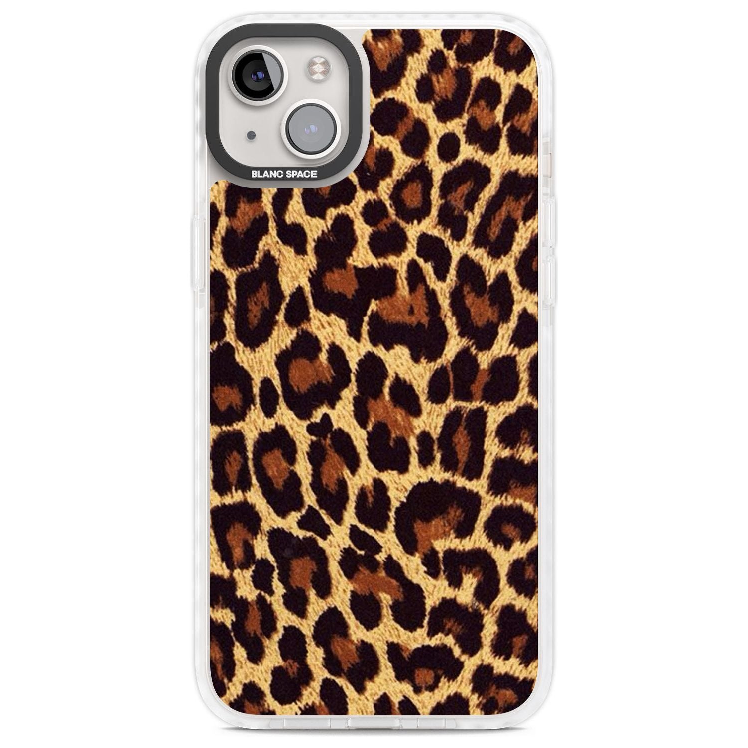 Gold Leopard Print Phone Case iPhone 14 Plus / Impact Case Blanc Space