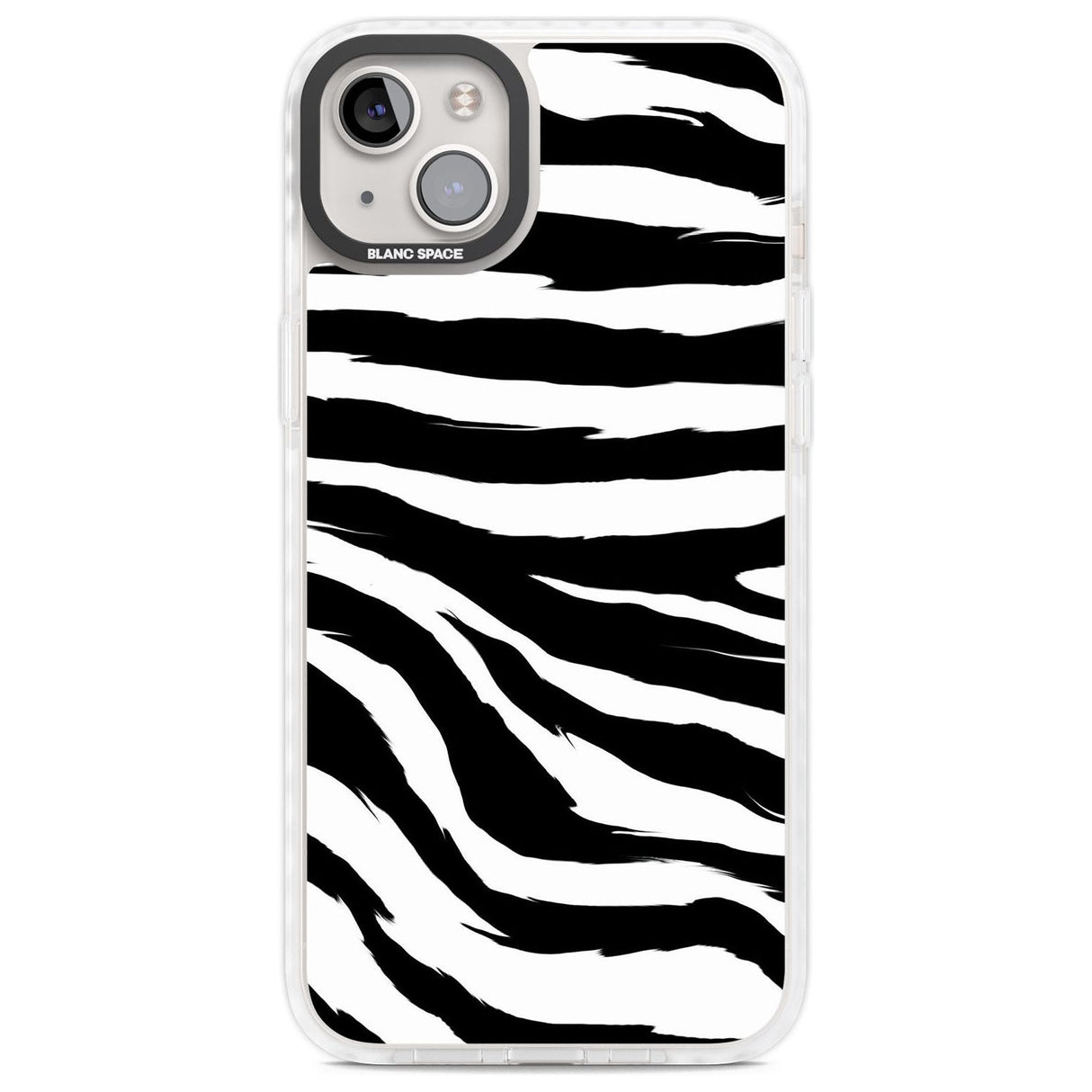 Black Zebra Print Phone Case iPhone 14 Plus / Impact Case Blanc Space