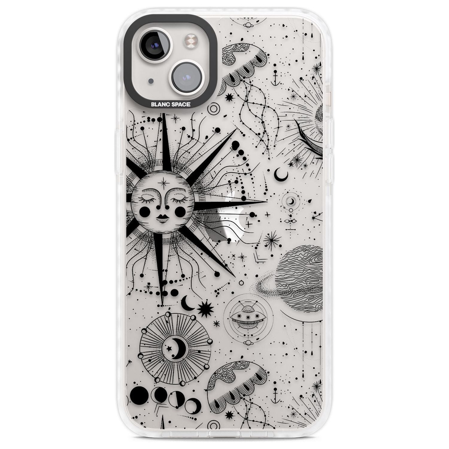 Large Sun Vintage Astrological Phone Case iPhone 14 Plus / Impact Case Blanc Space