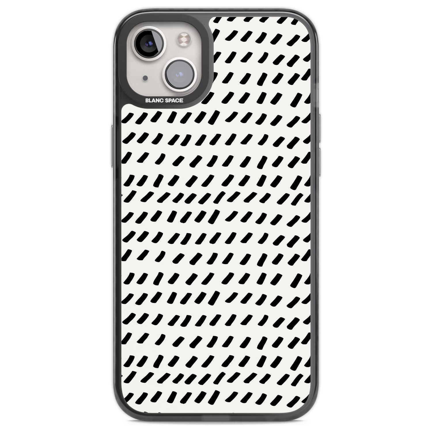 Hand Drawn Lines Pattern Phone Case iPhone 14 Plus / Black Impact Case Blanc Space