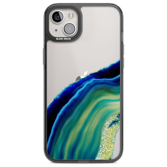 Green & Blue Gemstone Crystal Phone Case iPhone 14 Plus / Black Impact Case Blanc Space