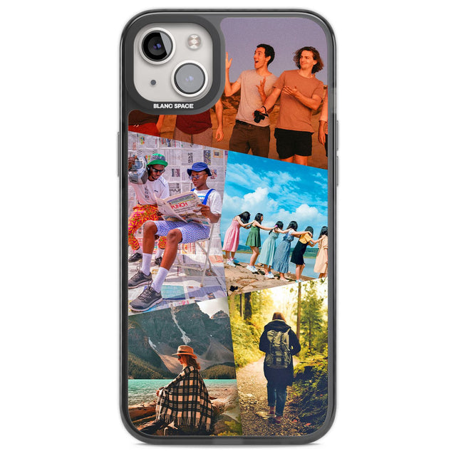 Abstract Photo Grid Custom Phone Case iPhone 14 Plus / Black Impact Case Blanc Space