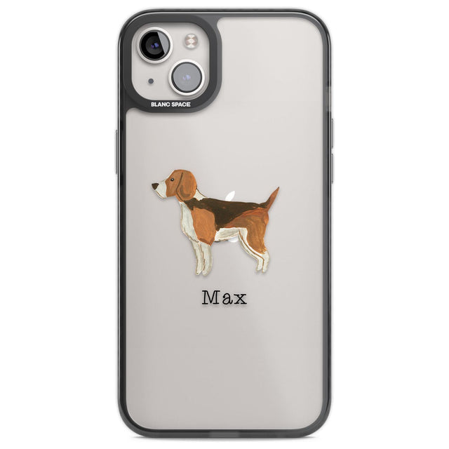 Personalised Hand Painted Beagle Custom Phone Case iPhone 14 Plus / Black Impact Case Blanc Space