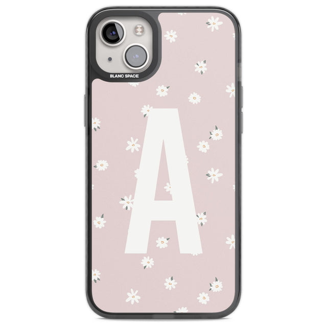 Personalised Pink Daisy Personalised Custom Phone Case iPhone 14 Plus / Black Impact Case Blanc Space