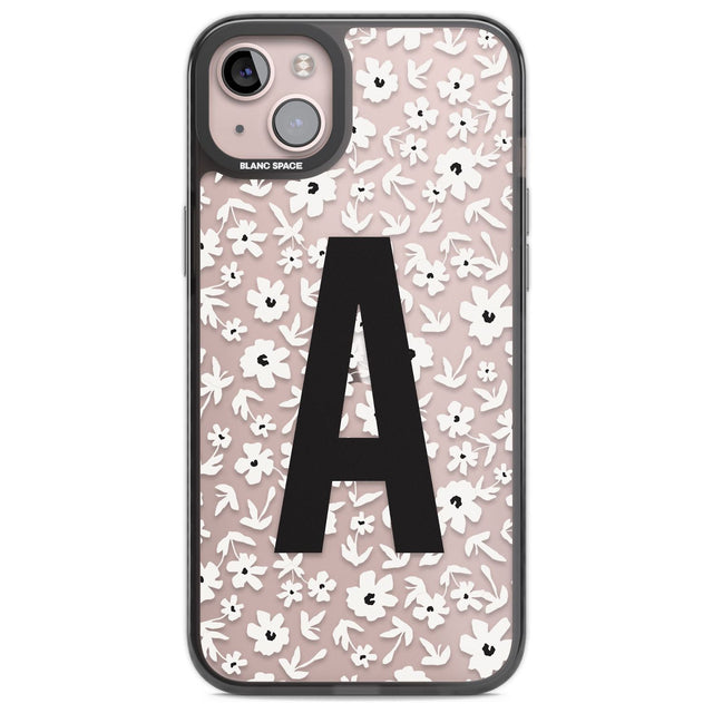 Personalised Floral Pattern Personalised Custom Phone Case iPhone 14 Plus / Black Impact Case Blanc Space