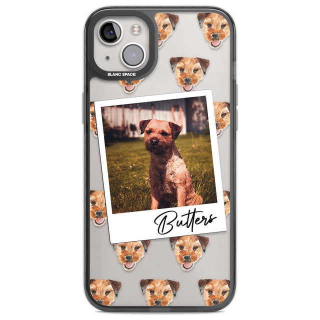 Personalised Border Terrier - Dog Photo Custom Phone Case iPhone 14 Plus / Black Impact Case Blanc Space