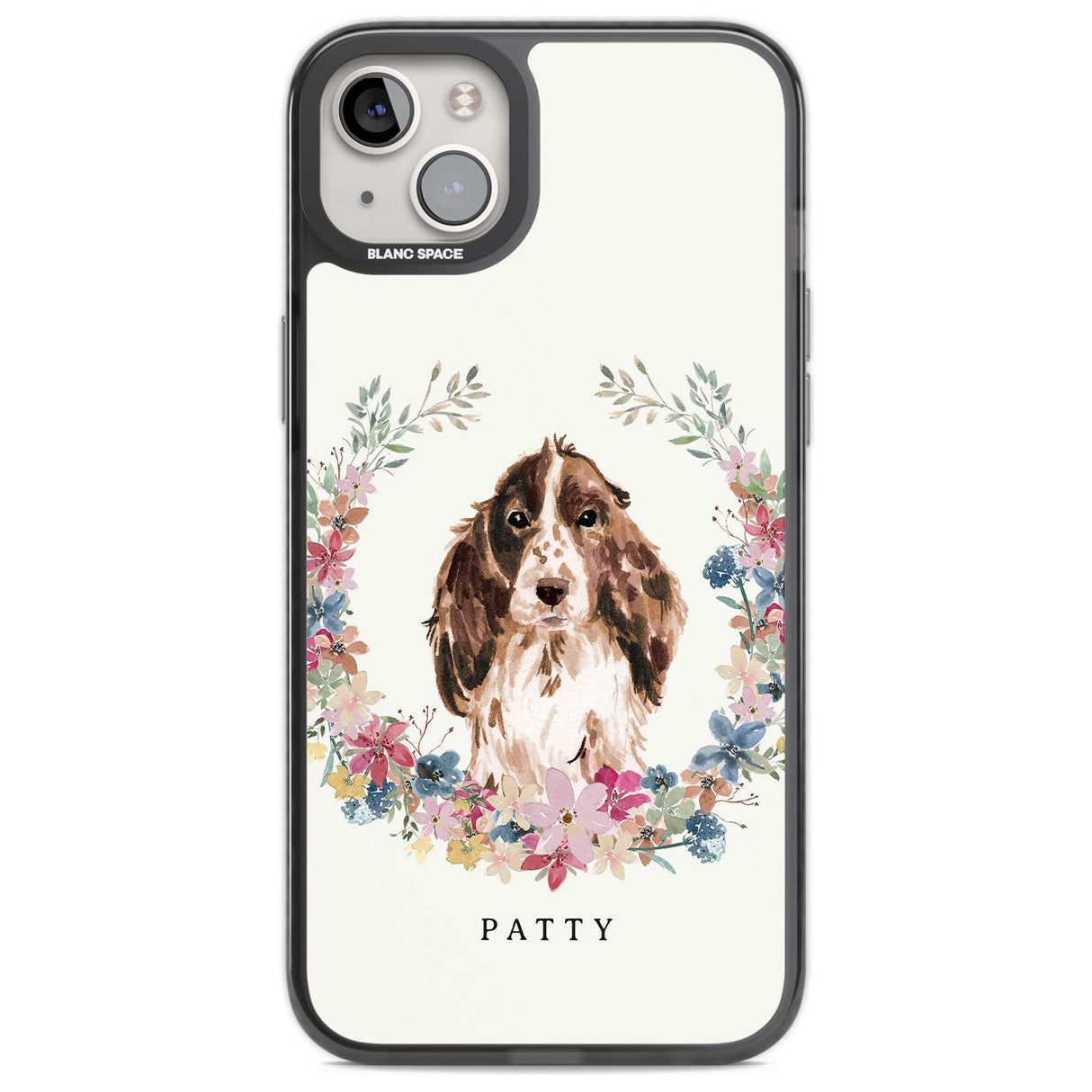 Personalised Brown Cocker Spaniel - Watercolour Dog Portrait Custom Phone Case iPhone 14 Plus / Black Impact Case Blanc Space
