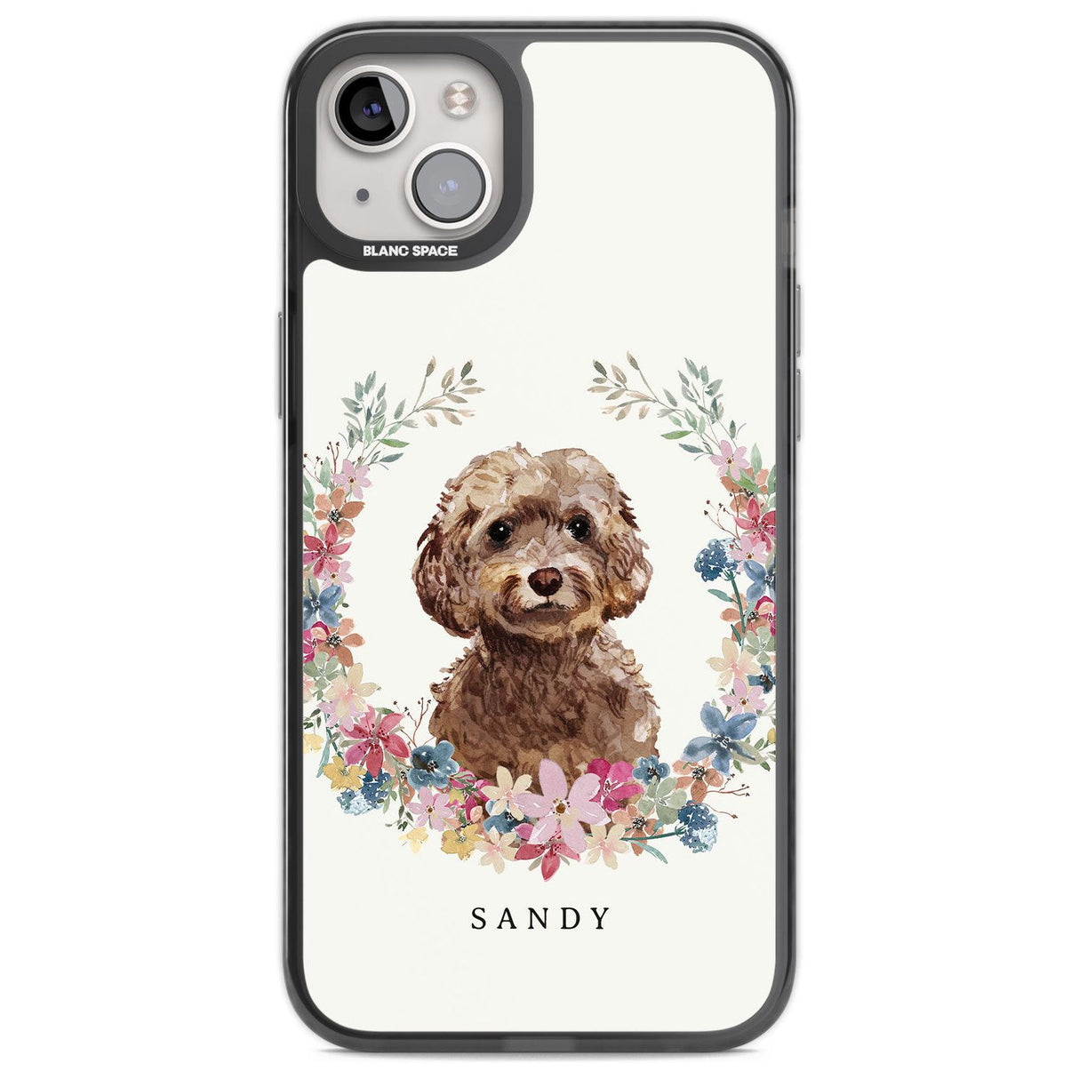 Personalised Brown Cockapoo - Watercolour Dog Portrait Custom Phone Case iPhone 14 Plus / Black Impact Case Blanc Space