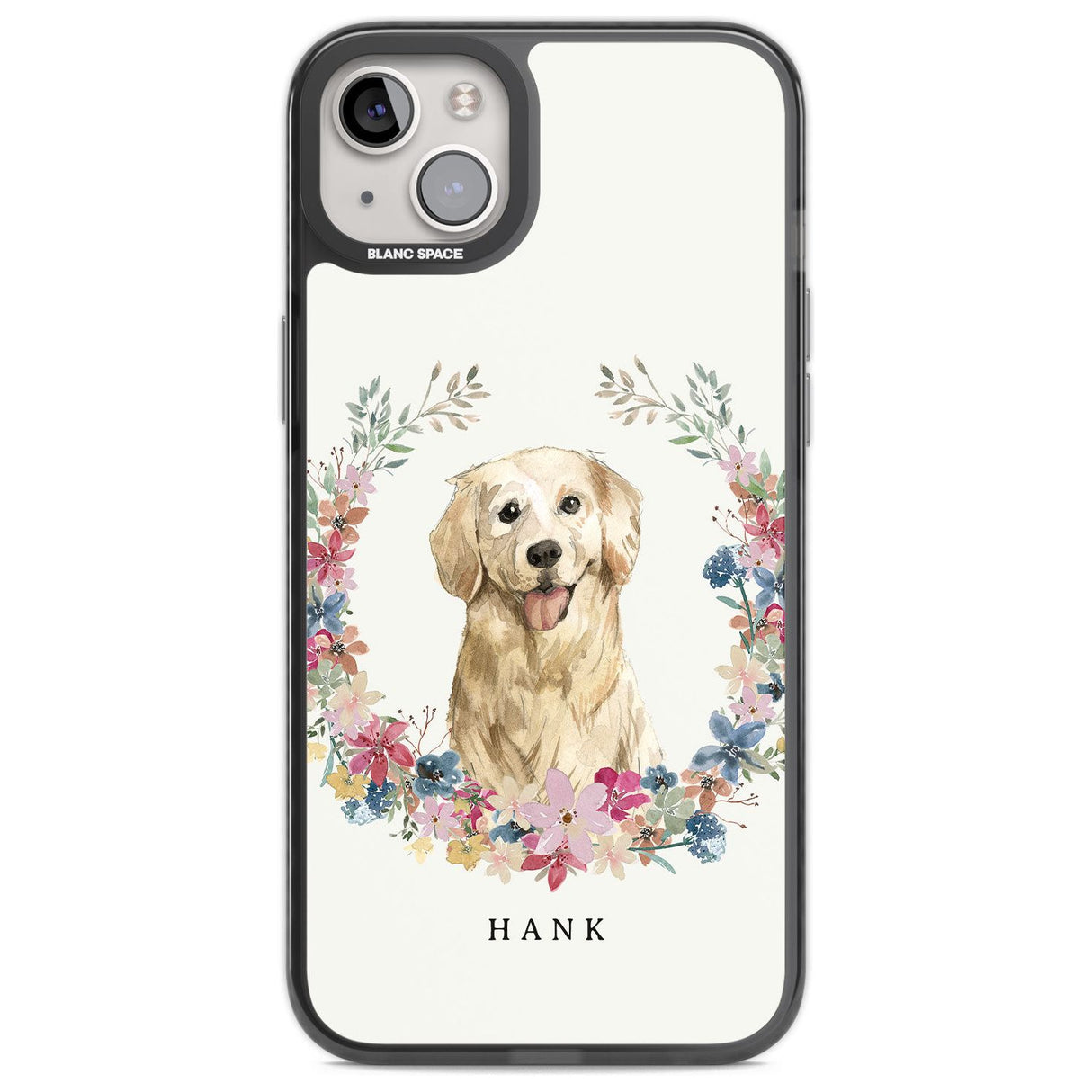 Personalised Golden Retriever - Watercolour Dog Portrait Custom Phone Case iPhone 14 Plus / Black Impact Case Blanc Space
