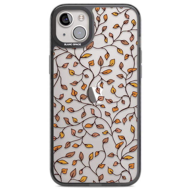 Personalised Autumn Leaves Pattern Custom Phone Case iPhone 14 Plus / Black Impact Case Blanc Space