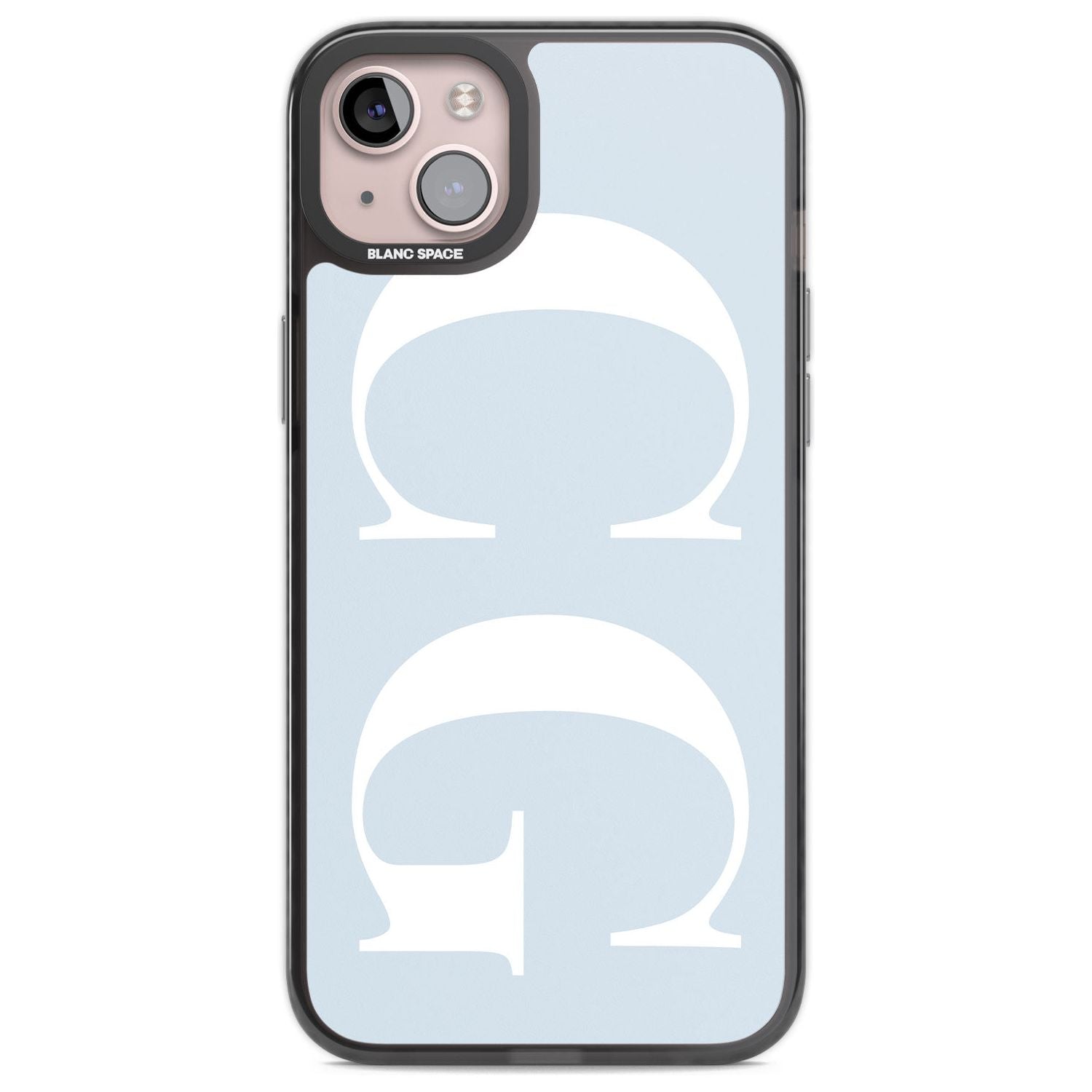 Personalised White & Blue Personalised Custom Phone Case iPhone 14 Plus / Black Impact Case Blanc Space