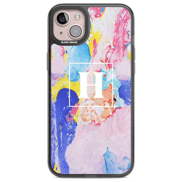 Personalised Mixed Pastels Marbled Paper Custom Phone Case iPhone 14 Plus / Black Impact Case Blanc Space
