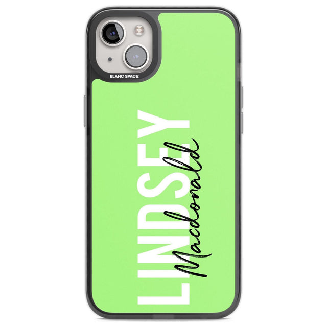 Personalised Bold Name: Lime Custom Phone Case iPhone 14 Plus / Black Impact Case Blanc Space