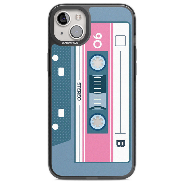 Personalised Retro Mixtape Custom Phone Case iPhone 14 Plus / Black Impact Case Blanc Space