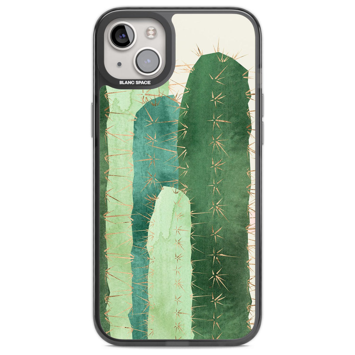 Large Cacti Mix Design Phone Case iPhone 14 Plus / Black Impact Case Blanc Space